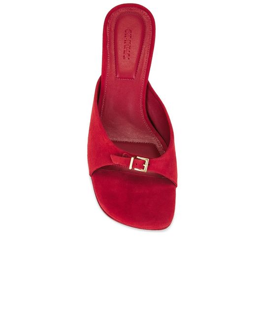 Jonathan Simkhai Red Carey Suede Mule