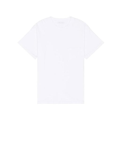 John Elliott White Cropped Campus Pocket Tee for men