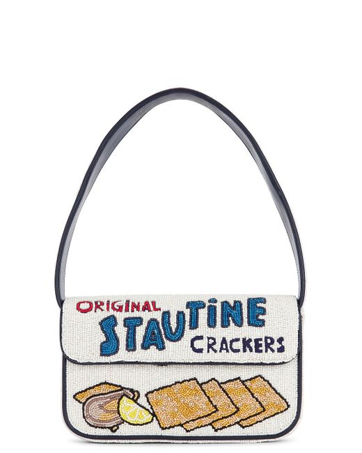 Staud Blue Tommy Beaded Bag