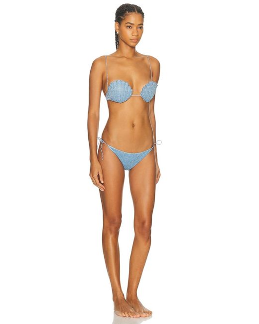 Oseree Orange Lumiere Shell Two Piece Bikini Set