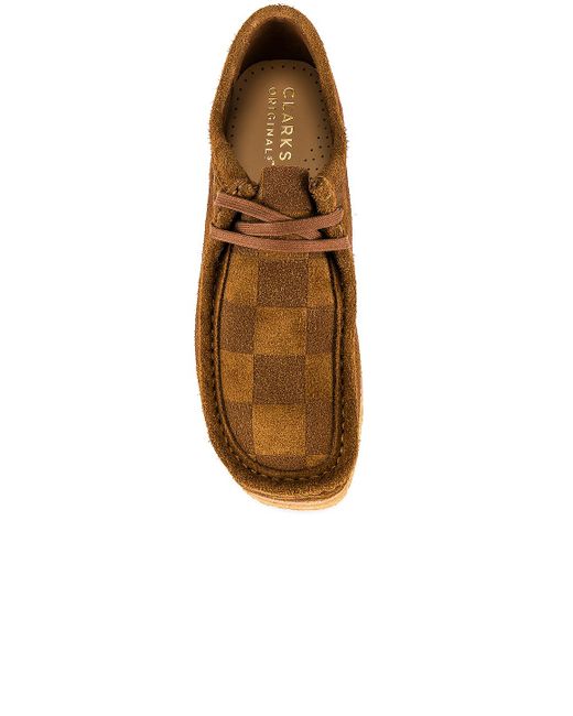 Clarks Brown Wallabee Check Shoe for men