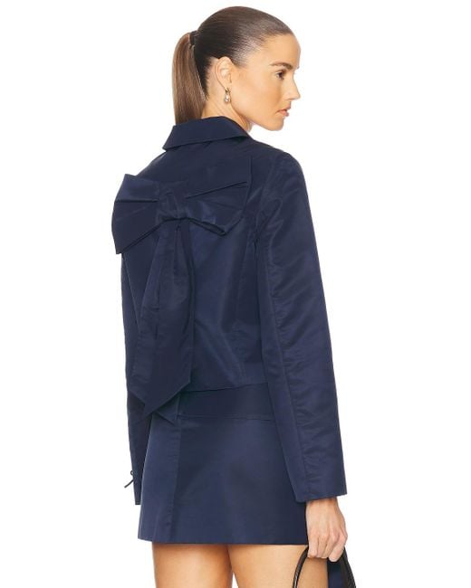 【関税込み】Sandy Liang ブルー Shelby ジャケット Sandy Liang Shelby Jacket Navy In Blue | ModeSens