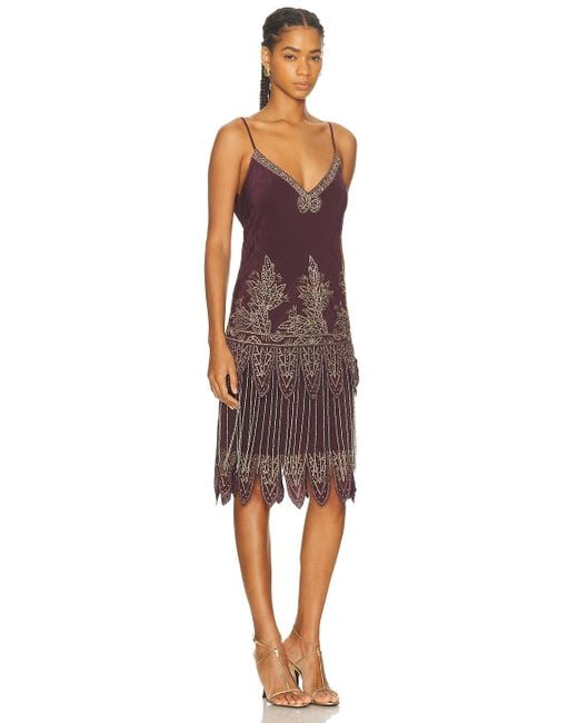 Bode Purple Beaded Epoque Dress