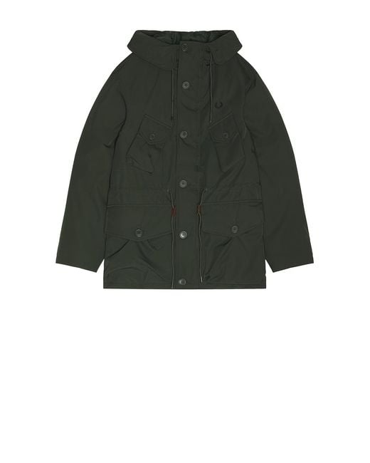 Fred Perry Green Patch Pocket Puffer Jacket for men