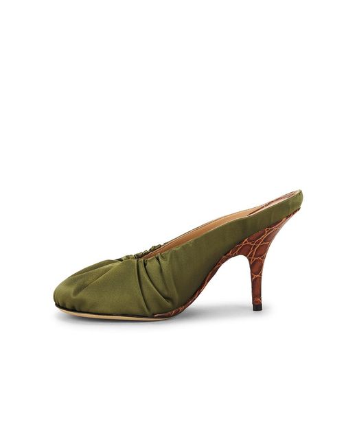 Dries Van Noten Green Satin Mule