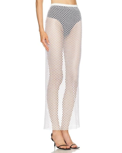 SEV White Sequin Mesh Skirt