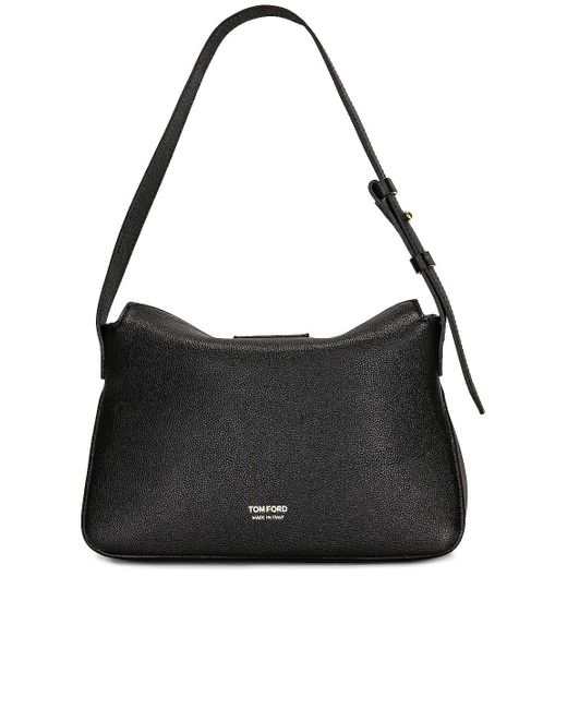 Tom Ford Tf Grain Leather Mini Hobo Bag in Black | Lyst