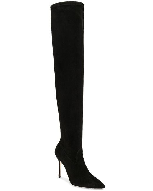 Manolo Blahnik Black Pascalarehi 105 Suede Boot