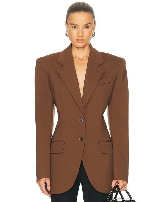 Mugler Brown Tailored Blazer