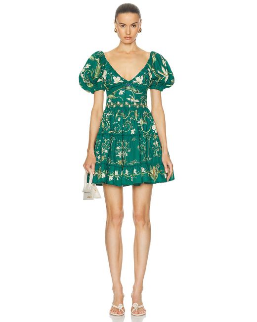 Agua Bendita Green Manzanilla Mini Dress