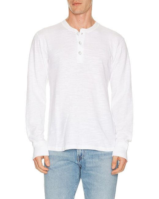 Rag & Bone White Classic Henley for men