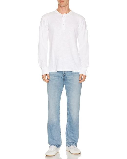 Rag & Bone White Classic Henley for men