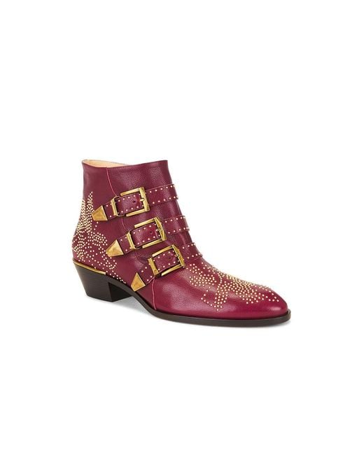 Chloé Red Susan Boot
