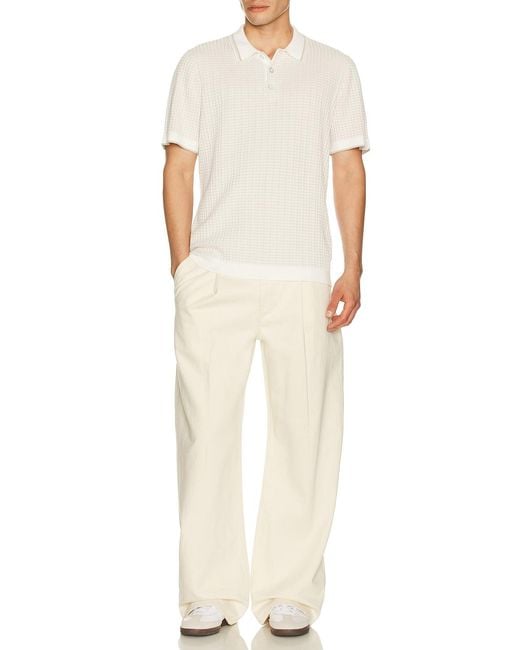 Rag & Bone White Harvey Rib Polo for men