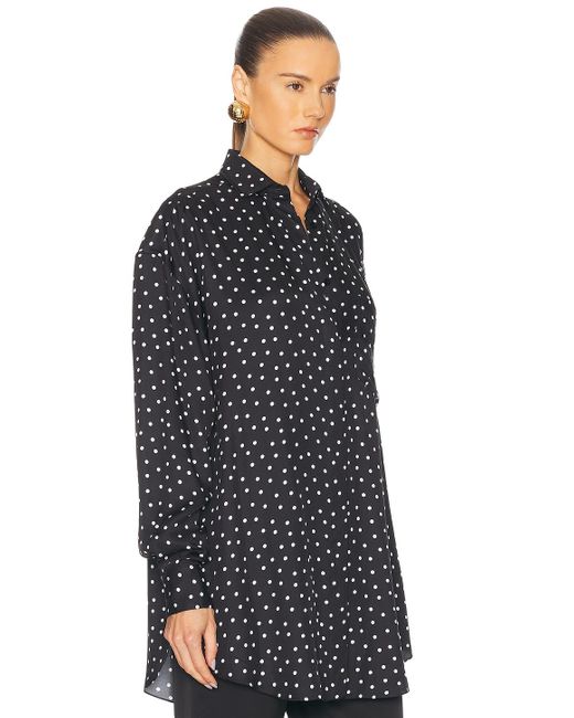 Alexandre Vauthier Black Polka Dot Button Down Top