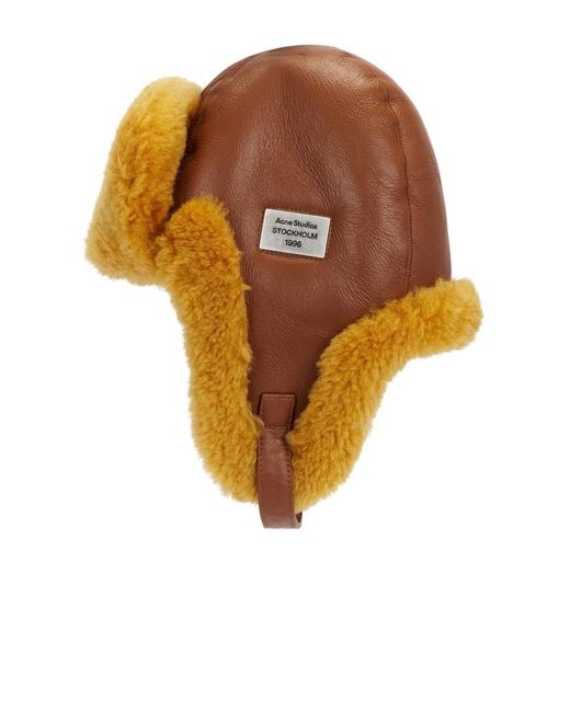 Acne White Shearling Hat