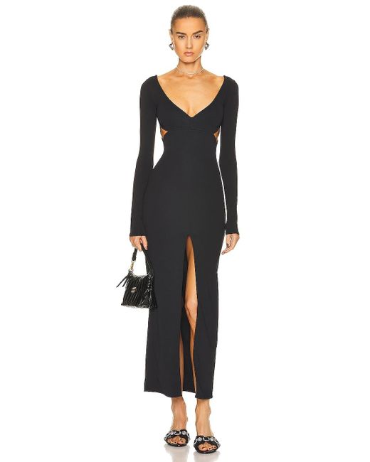 Courreges Swallow Breast Long Sleeve Milano Dress in Black | Lyst