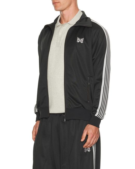 Needles Black Track Jacket Poly Smooth for men