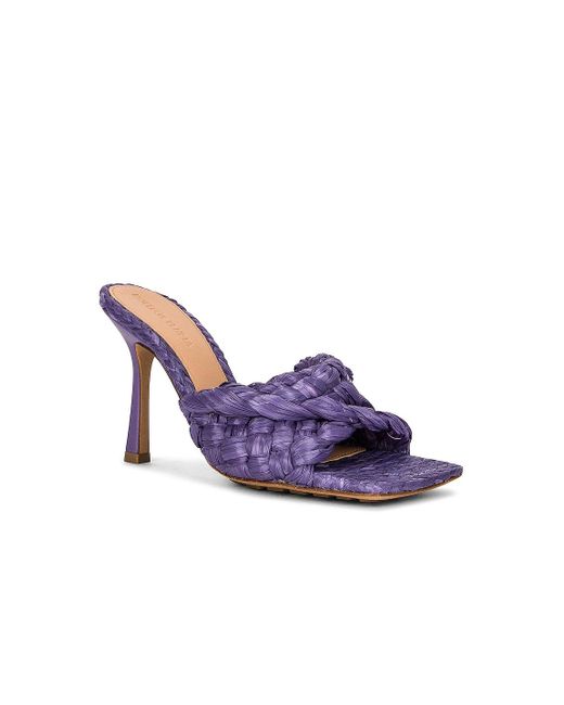 Bottega Veneta Purple Raffia Stretch Mules