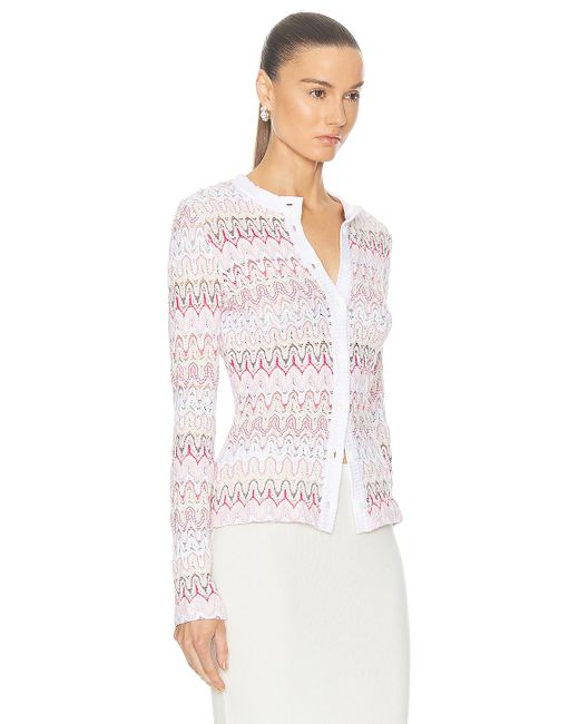 Missoni White Flower Lace Buttoned Cardigan