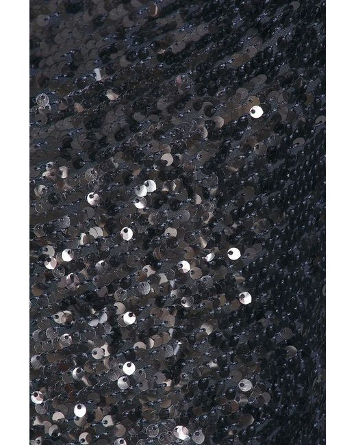 LAPOINTE Blue Sequin Cowl Neck Gown