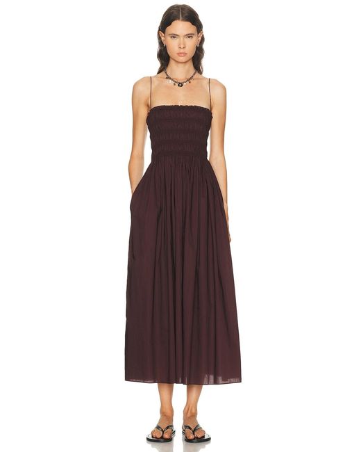 Matteau Purple Shirred Bodice Dress