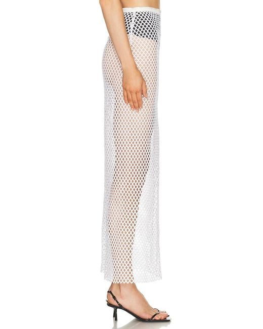 SEV White Sequin Mesh Skirt
