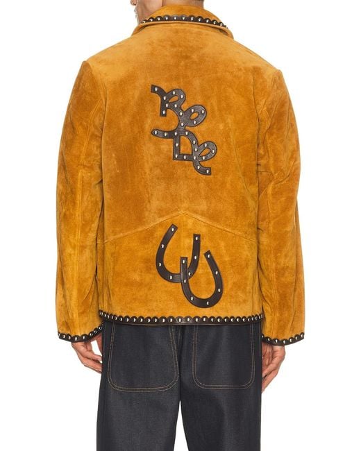 Bode Orange Suede Carson Jacket for men