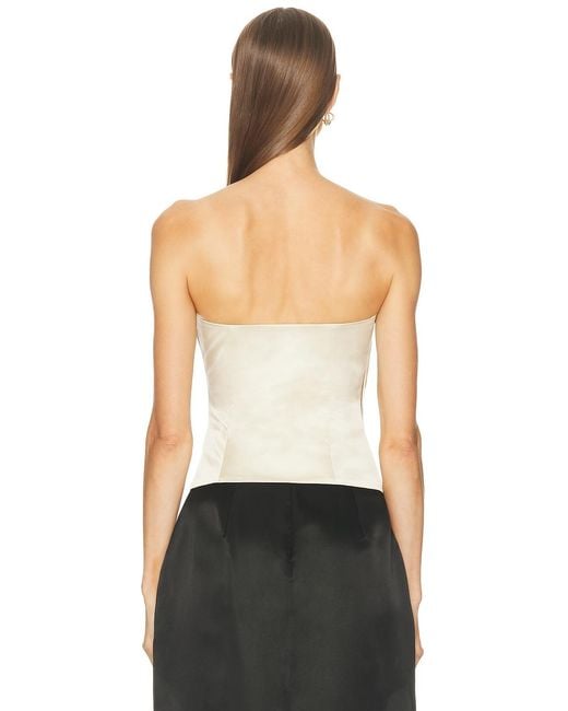 The Sei White Cowl Bustier Top