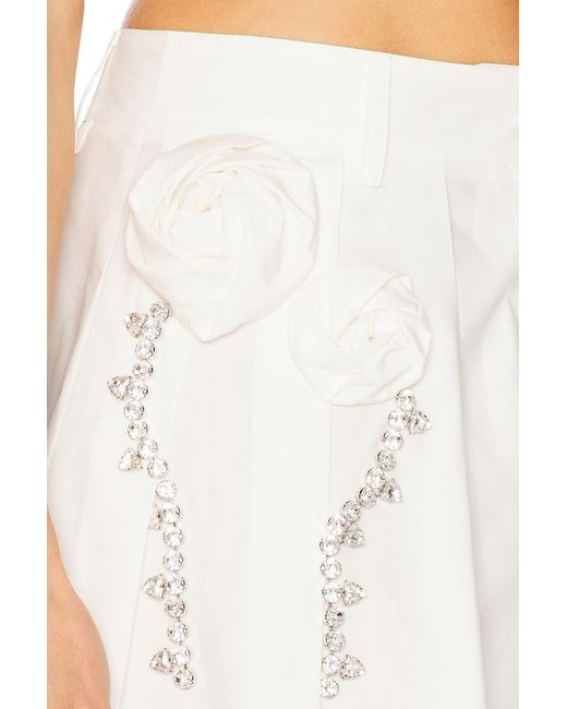 Area White Crystal Rosette Poplin Skort