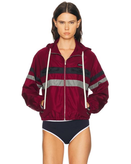 Miu Miu Red Seta Tec Jacket