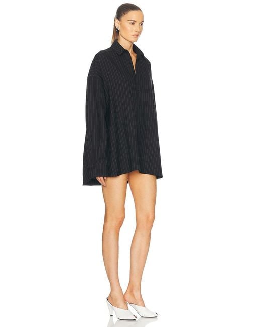 Wardrobe NYC Black Oversize Shirt Mini Dress