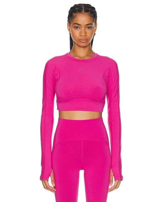 Adidas By Stella McCartney Pink True Strength Yoga Crop Top