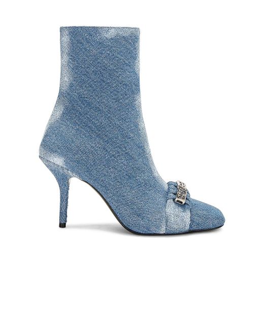 Givenchy G Woven Heel 90 Ankle Boot in Blue | Lyst