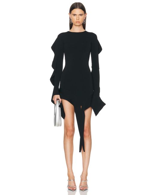 Mugler Black Long Sleeve Mini Dress