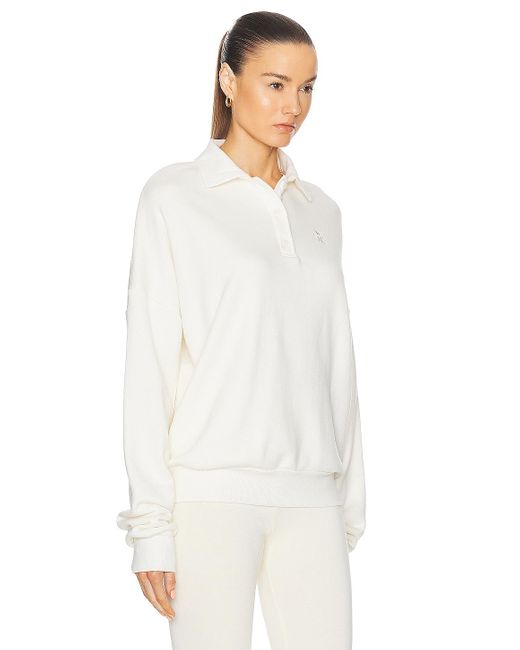 ÉTERNE White Oversized Polo Sweatshirt