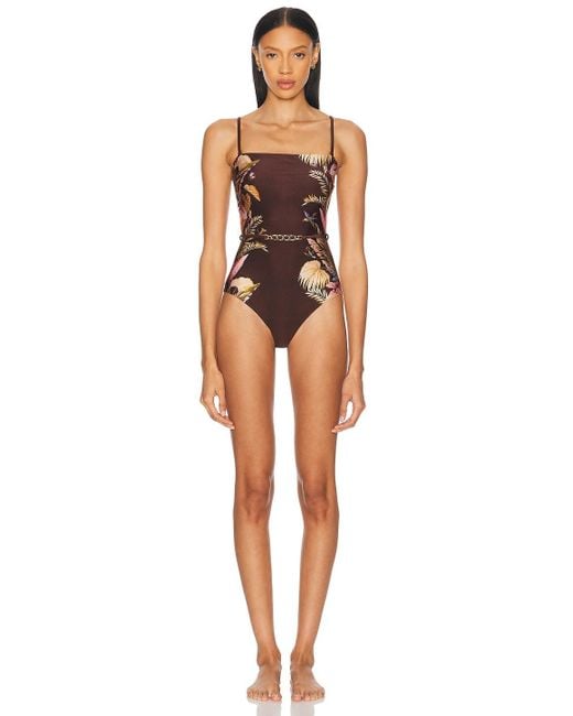 Zimmermann Multicolor Ascension Bandeau One Piece Swimsuit