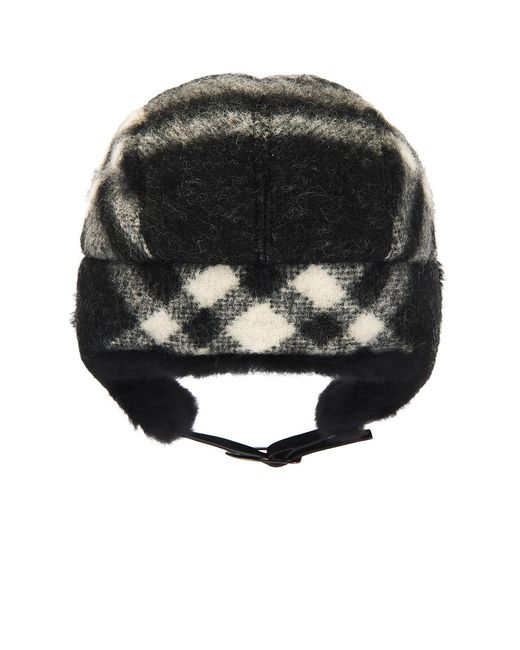 Burberry Black Tribar Trapper Hat