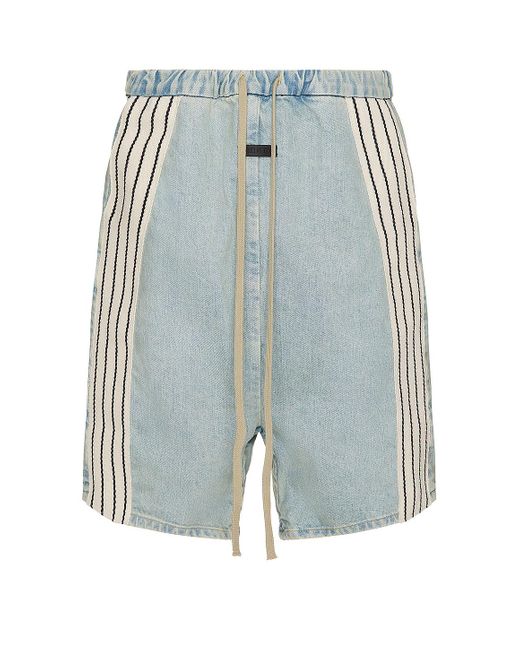 Fear Of God Blue Denim Stripe Shorts for men