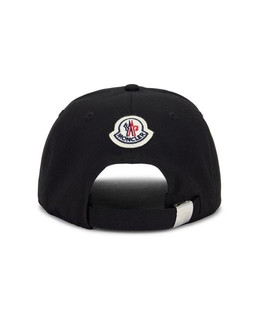 Moncler Black Baseball Cap for men