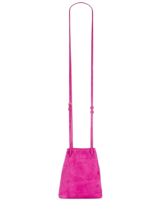 Miu Miu Pink Camoscio Bucket Bag
