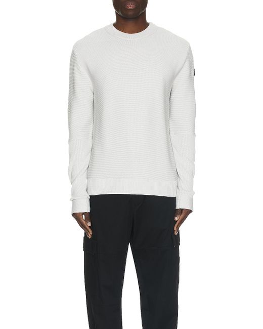 Moncler White Shoulder Logo Sweater for men