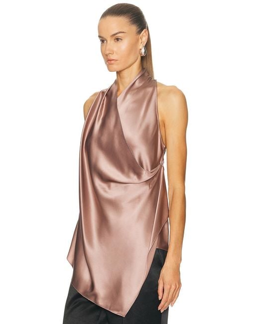 Helmut Lang Pink Drape Cowl Top