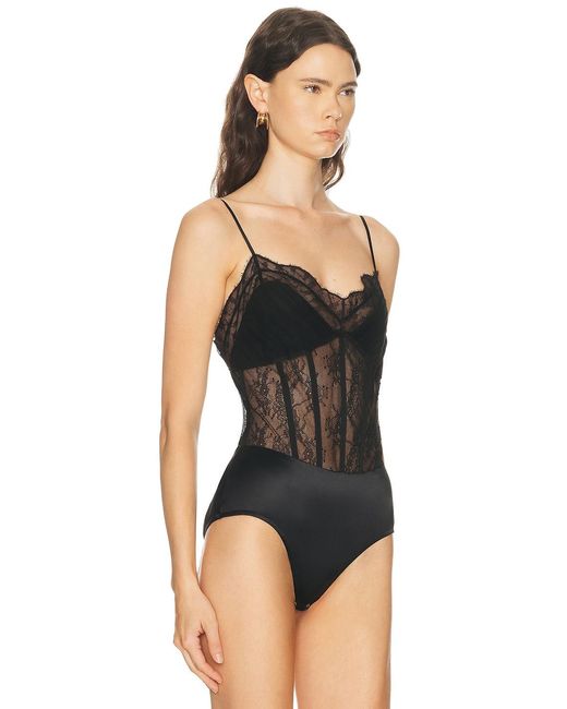 jonathan simkhai lace bustier bodysuit dress Jonathan Simkhai Angelina Lace Bustier Bodysuit in Black