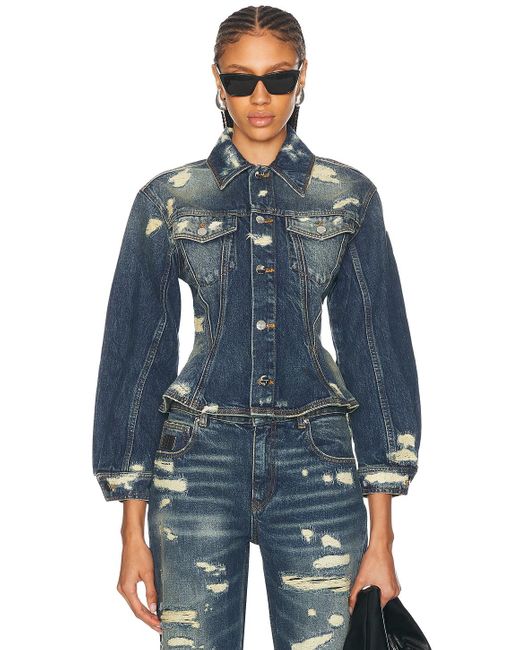 Marc Jacobs Blue Fluted Denim Jacket