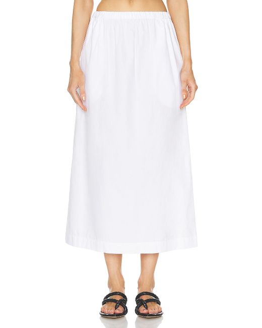 Enza Costa White Poplin Resort Skirt