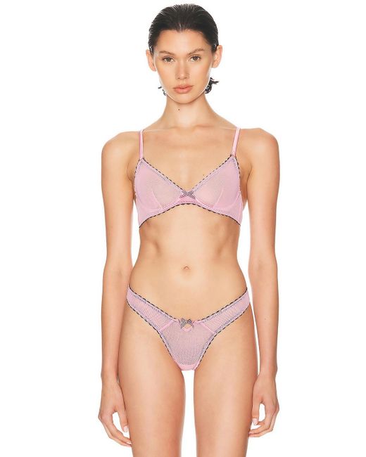 Fleur du Mal Pink Sabrina Mesh Demi Bra