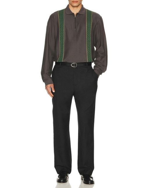 Palmes Black Wool Pleated Trousers for men