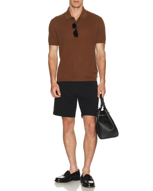 Theory Brown Ribbed Polo for men