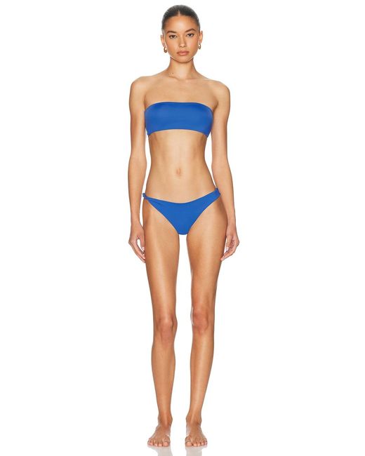 Ziah Blue Twisted Side Bikini Bottom